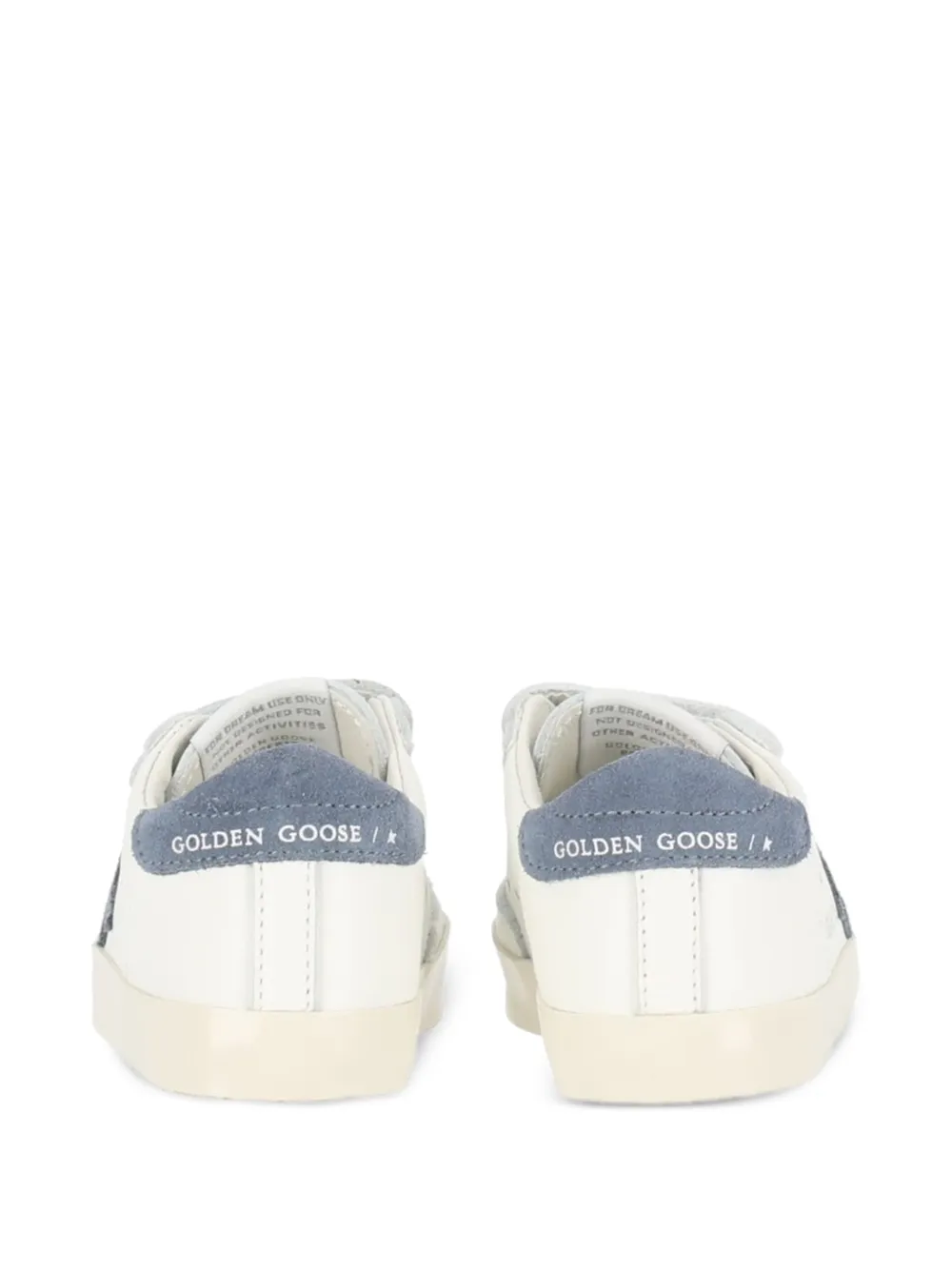 Golden Goose Kids Baby Old School sneakers van wit leer met denim-blauwe suède ster