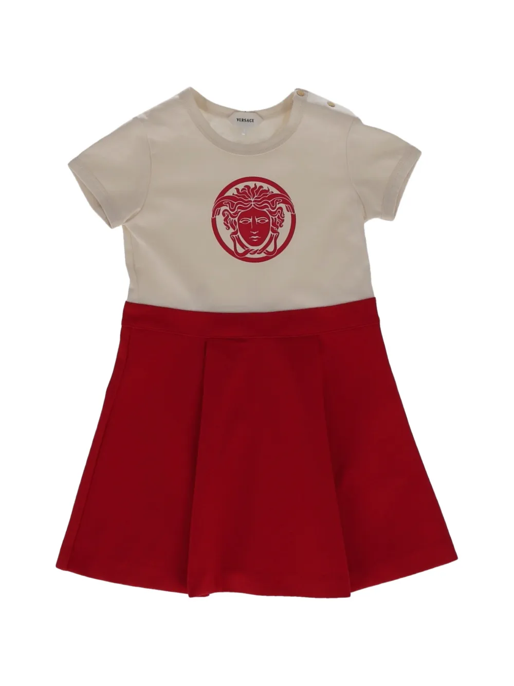 Versace Kids Medusa-head pleated dress - Rosso