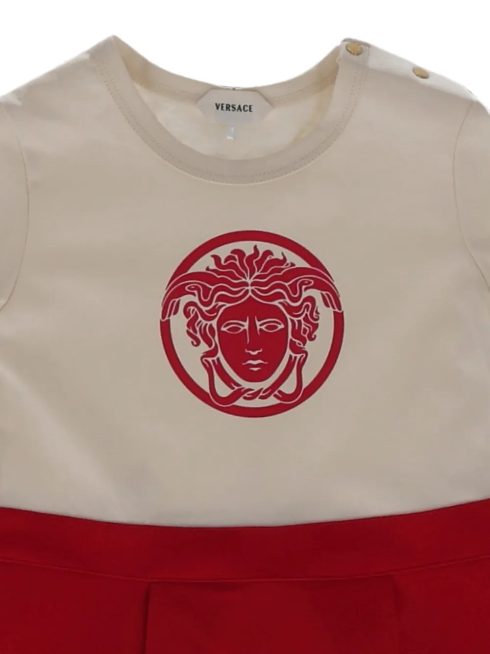 Versace Kids Medusa Head jurk met plooien Rood