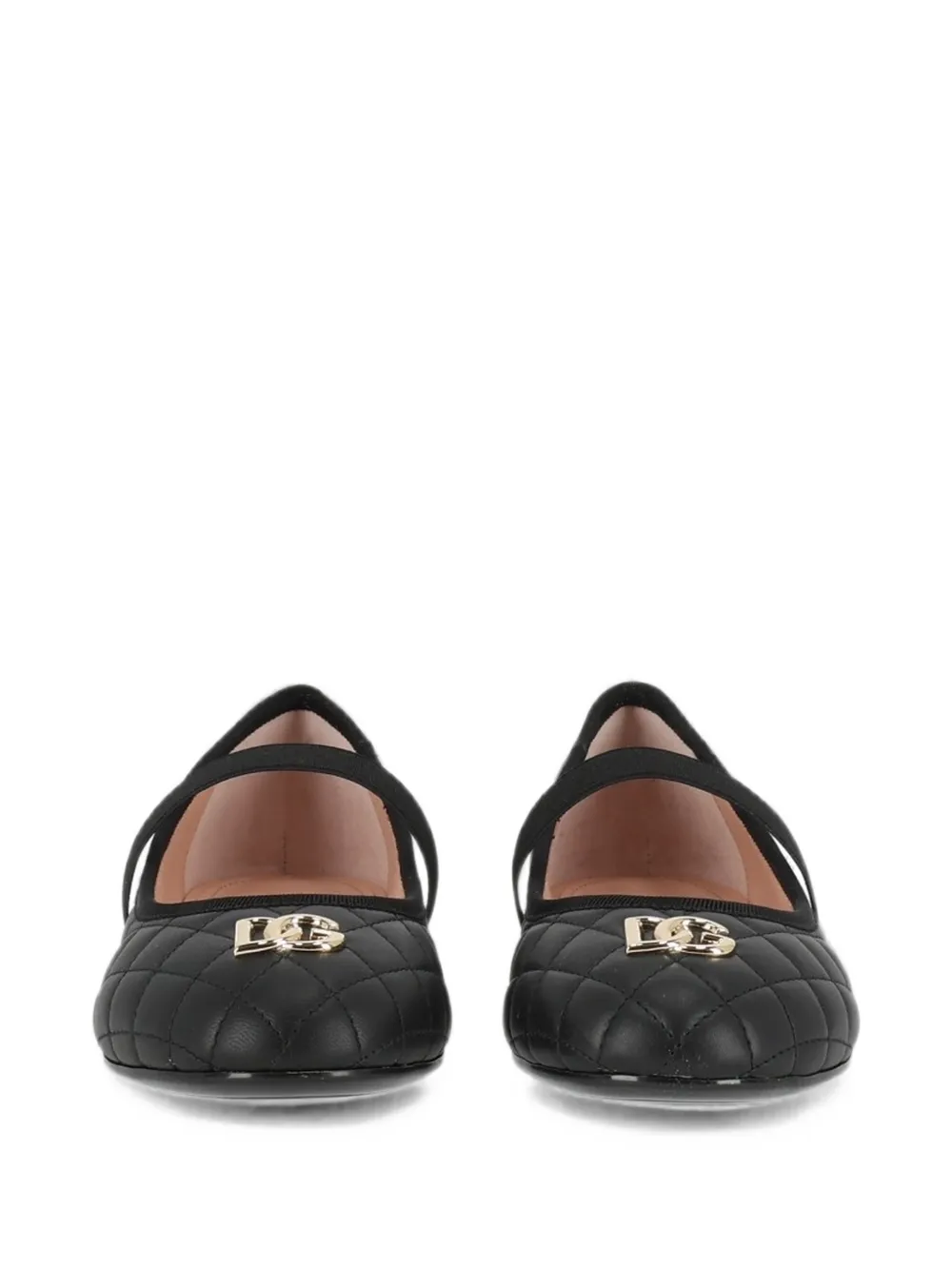 Dolce & Gabbana Kids Ballerina's van nappaleer Zwart