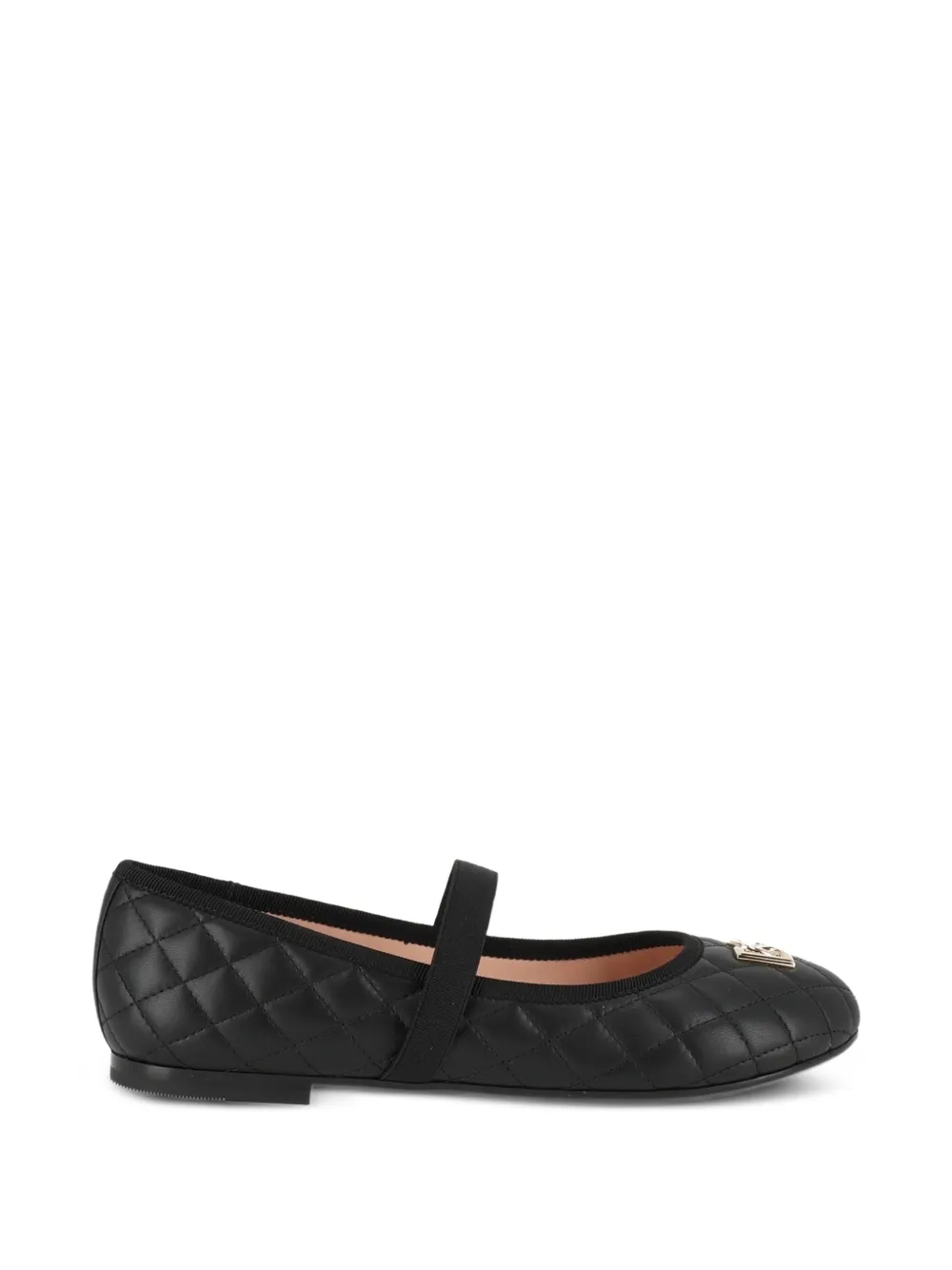 Dolce & Gabbana Kids Ballerina's van nappaleer Zwart