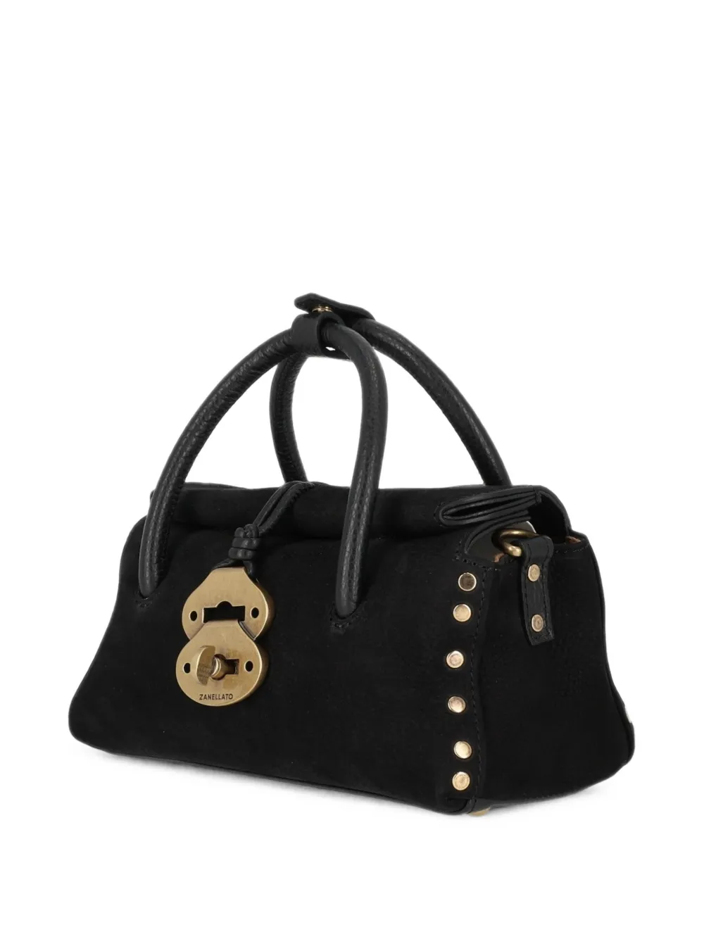 Zanellato Dotta Jones leren shopper met studs Zwart