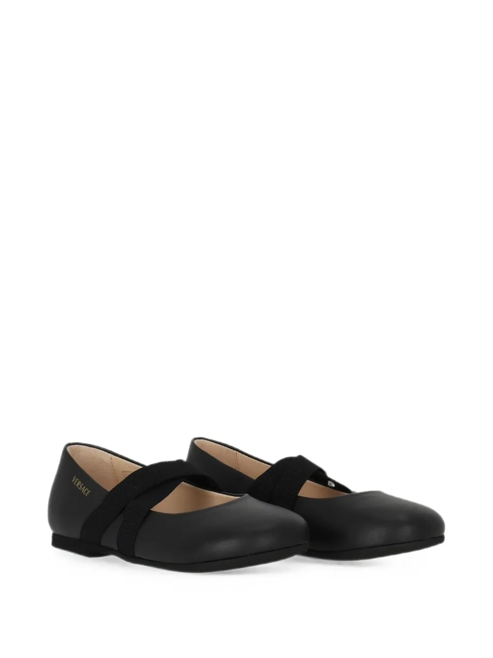 Versace Kids Ballerine con logo - Nero