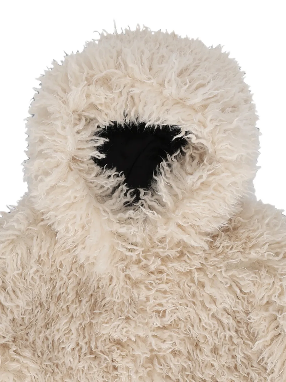 Balmain Kids Jack van imitatiebont met capuchon Beige