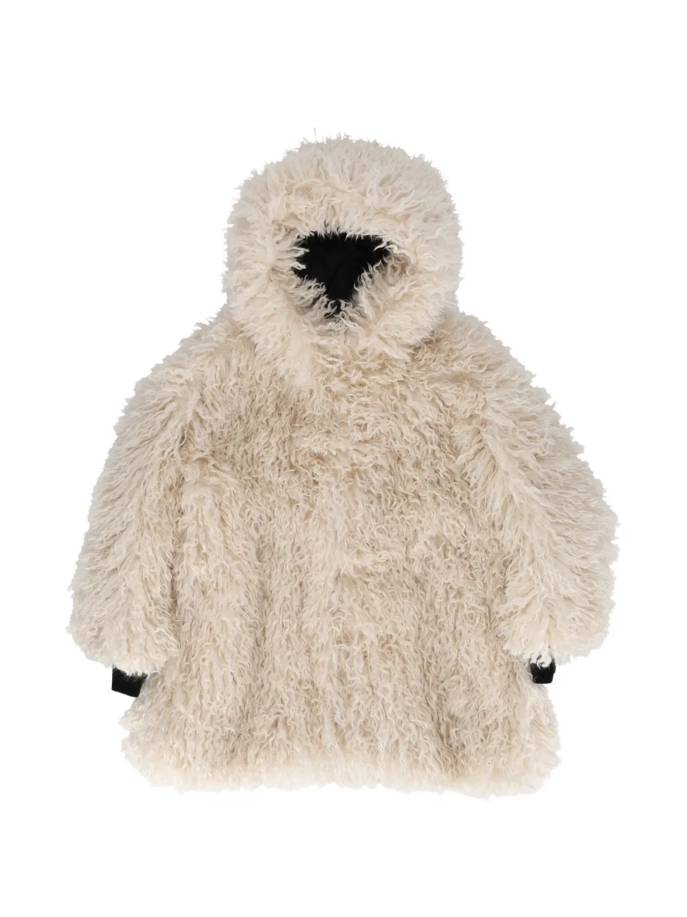 Balmain Kids hooded faux-fur jacket - Toni neutri