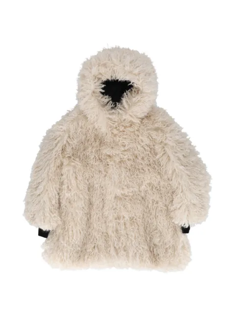 Balmain Kids hooded faux-fur jacket