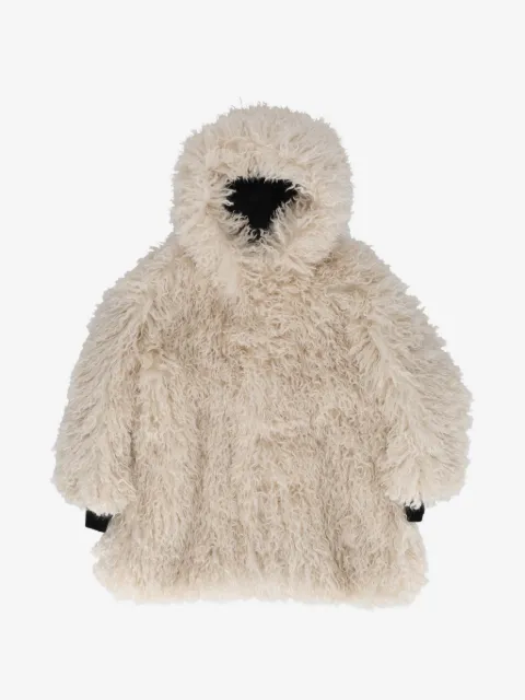 Balmain Kids hooded faux-fur jacket