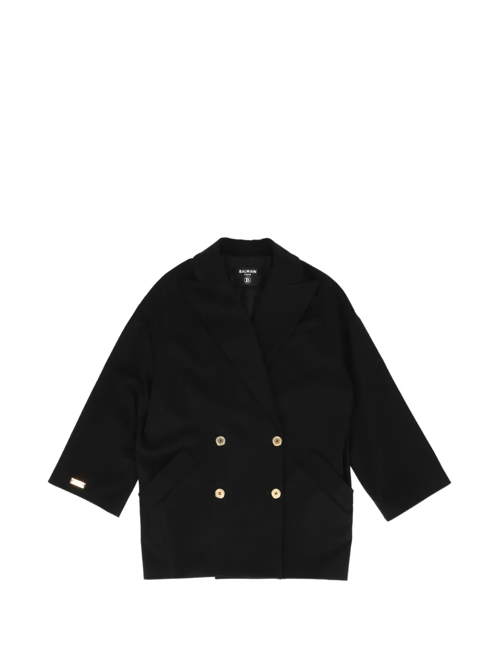 Balmain Kids double-breasted coat - Nero
