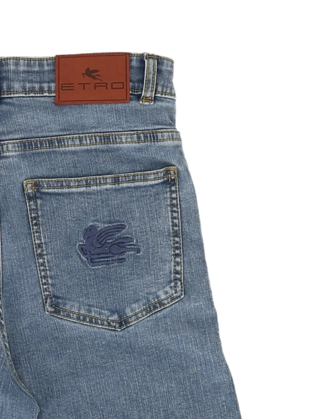 ETRO KIDS Jeans met borduurwerk en wijde pijpen Blauw