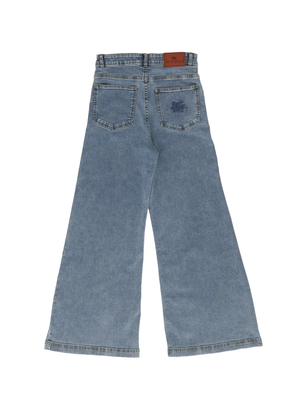 ETRO KIDS Jeans met borduurwerk en wijde pijpen Blauw
