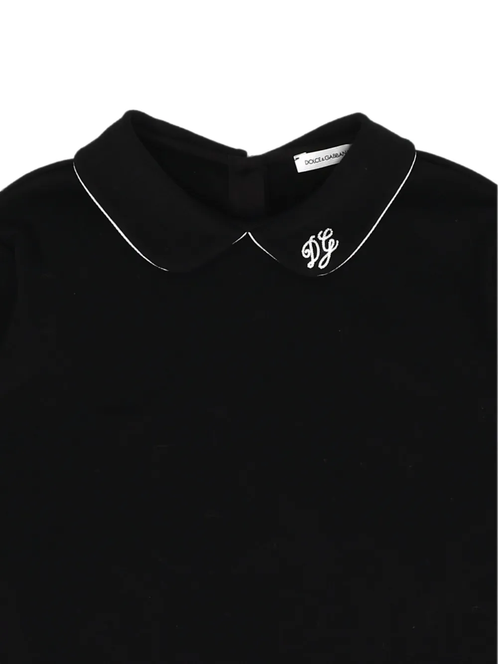 Dolce & Gabbana Kids Shirt met Peter Pan-kraag en geborduurd logo Zwart