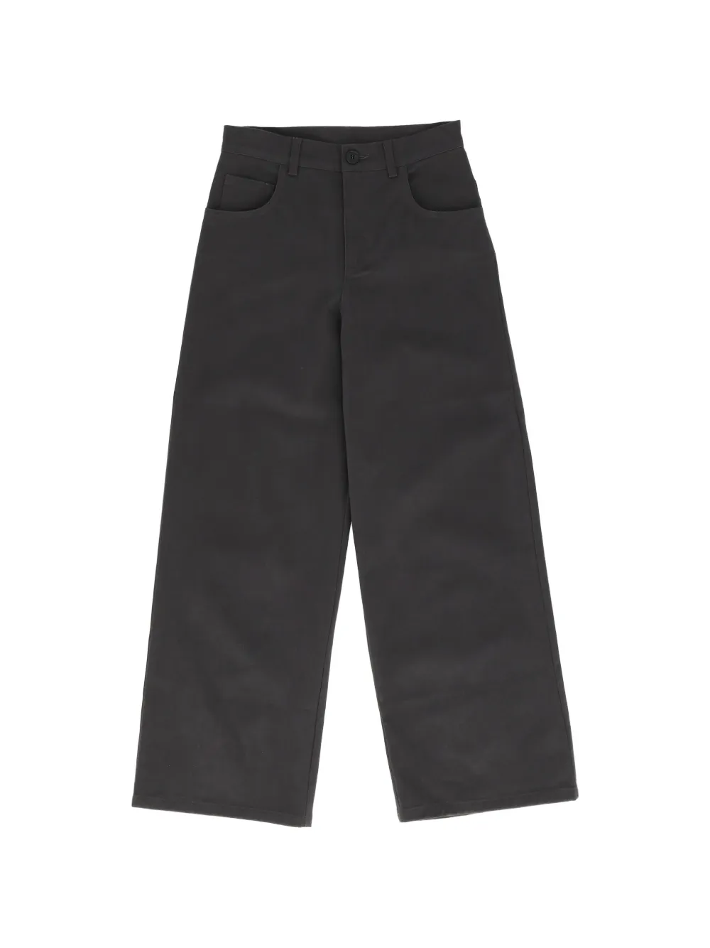Douuod Kids logo-patch wide-leg trousers - Schwarz