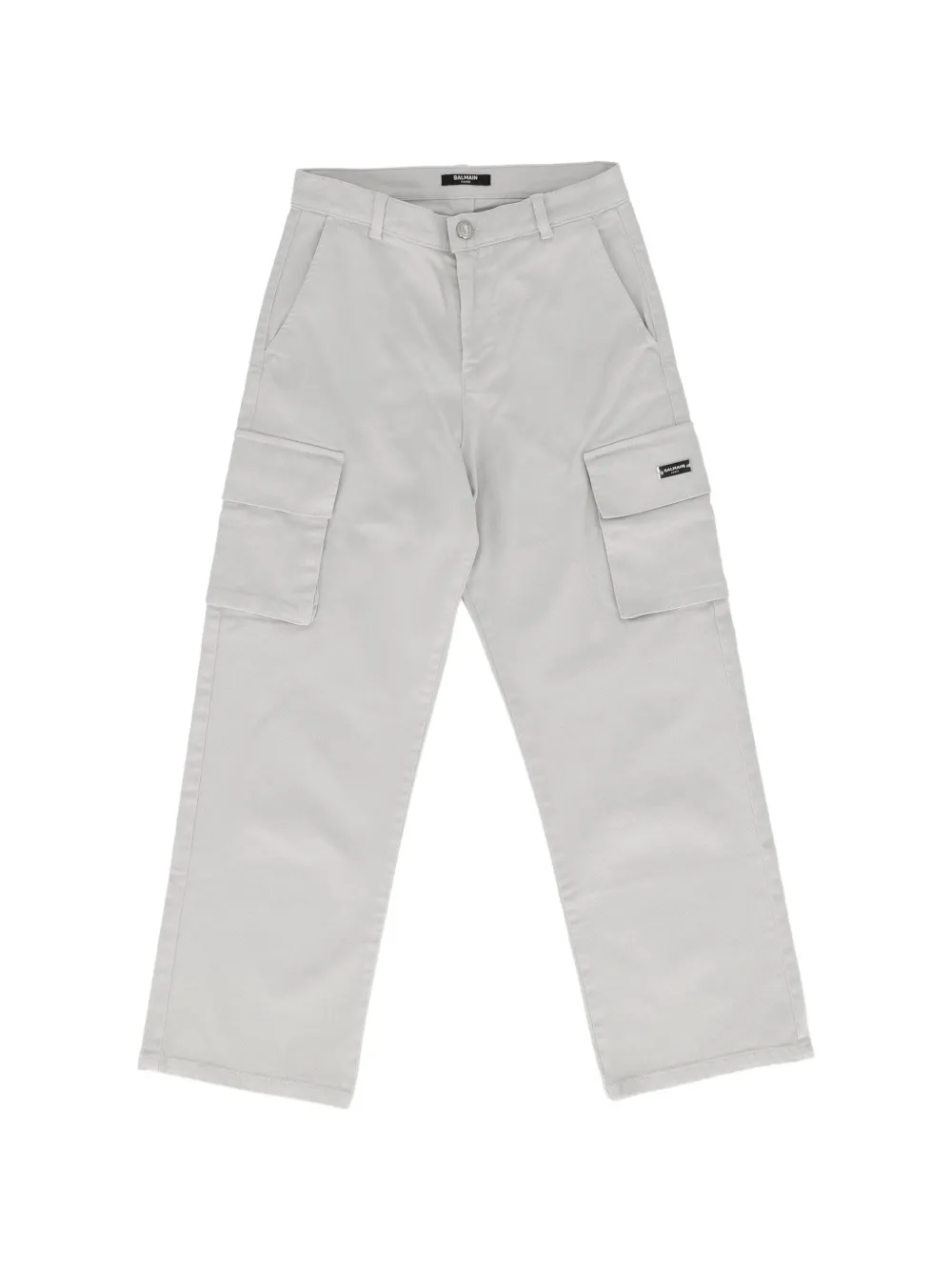 Balmain Kids logo-plaque cargo pants - Grigio