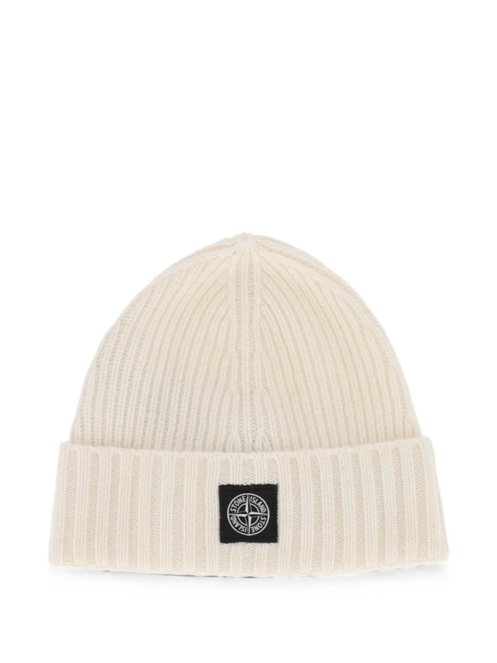 Stone Island Junior logo-patch knitted hat - Toni neutri