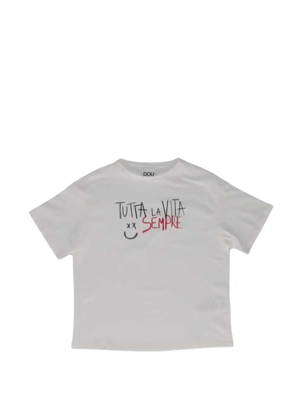 Douuod Kids slogan-print short-sleeve T-shirt - Weiß