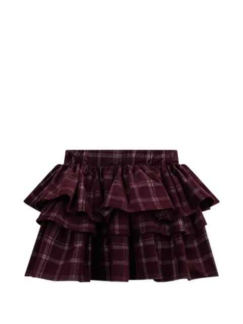Douuod Kids check-pattern tiered skirt