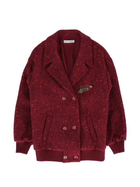 Dolce & Gabbana Kids double-breasted chevron bouclé jacket