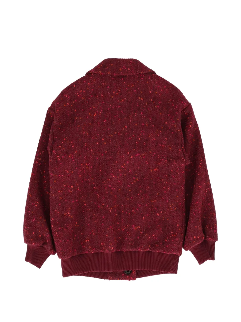 Dolce & Gabbana Kids Bouclé jack met dubbele rij knopen en chevron streep Rood