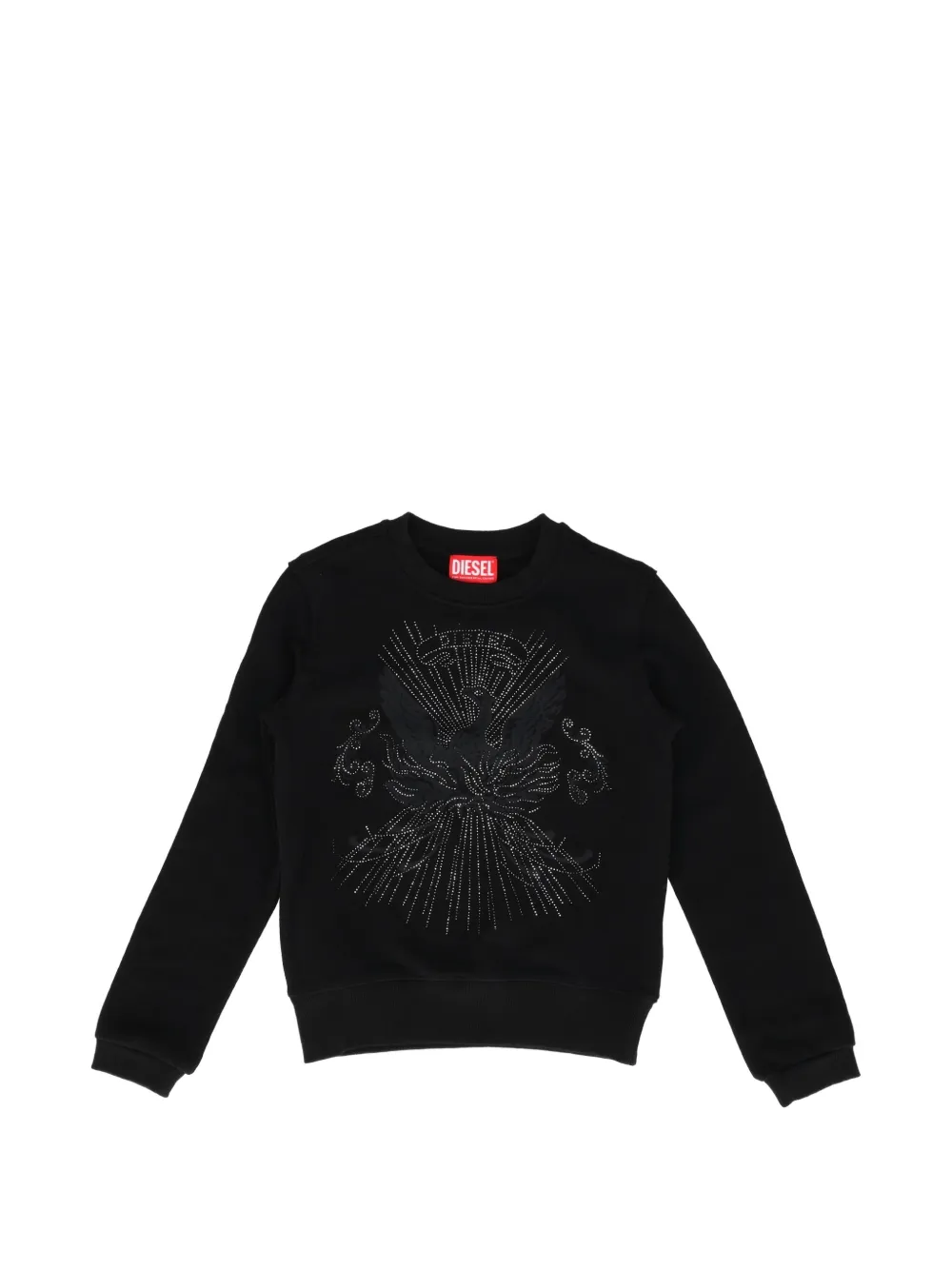 Diesel Kids rhinestone-embellished graphic-print sweater - Black