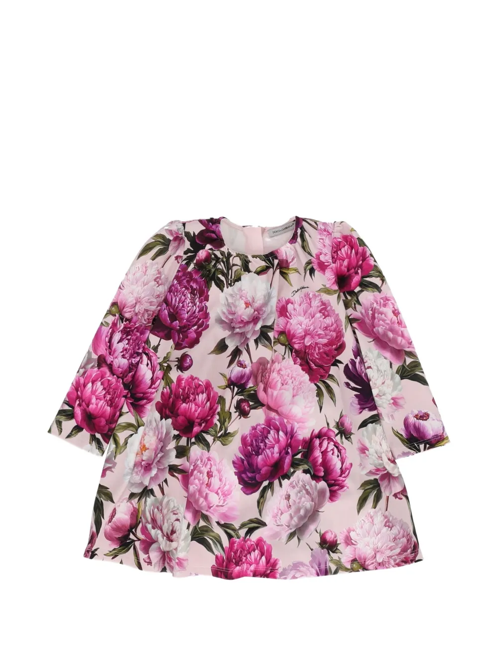 Dolce & Gabbana Kids peony-print interlock dress - Rosa