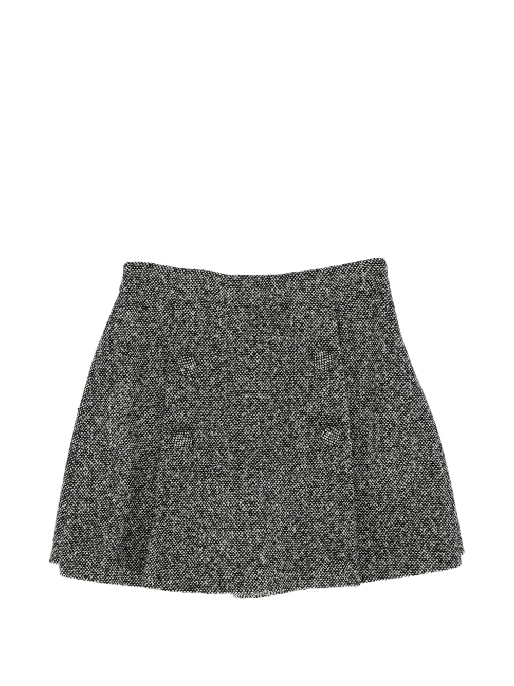 Dolce & Gabbana Kids birdseye wool blend skirt - Nero