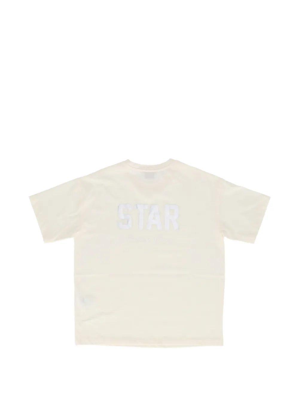 Golden Goose Kids' katoenen T-shirt met zilveren print Beige