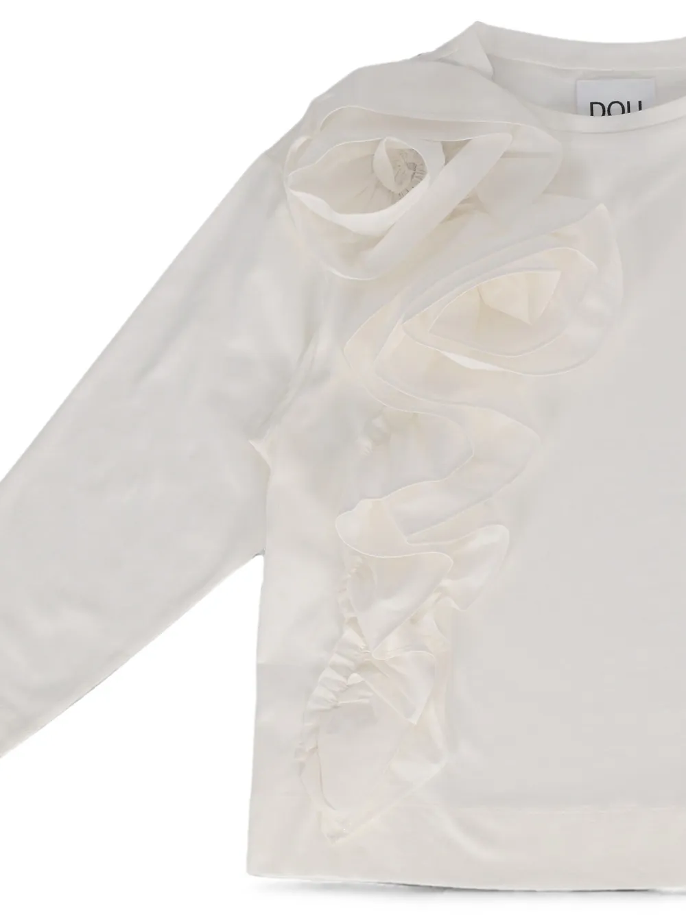Douuod Kids T-shirt met ruches Wit
