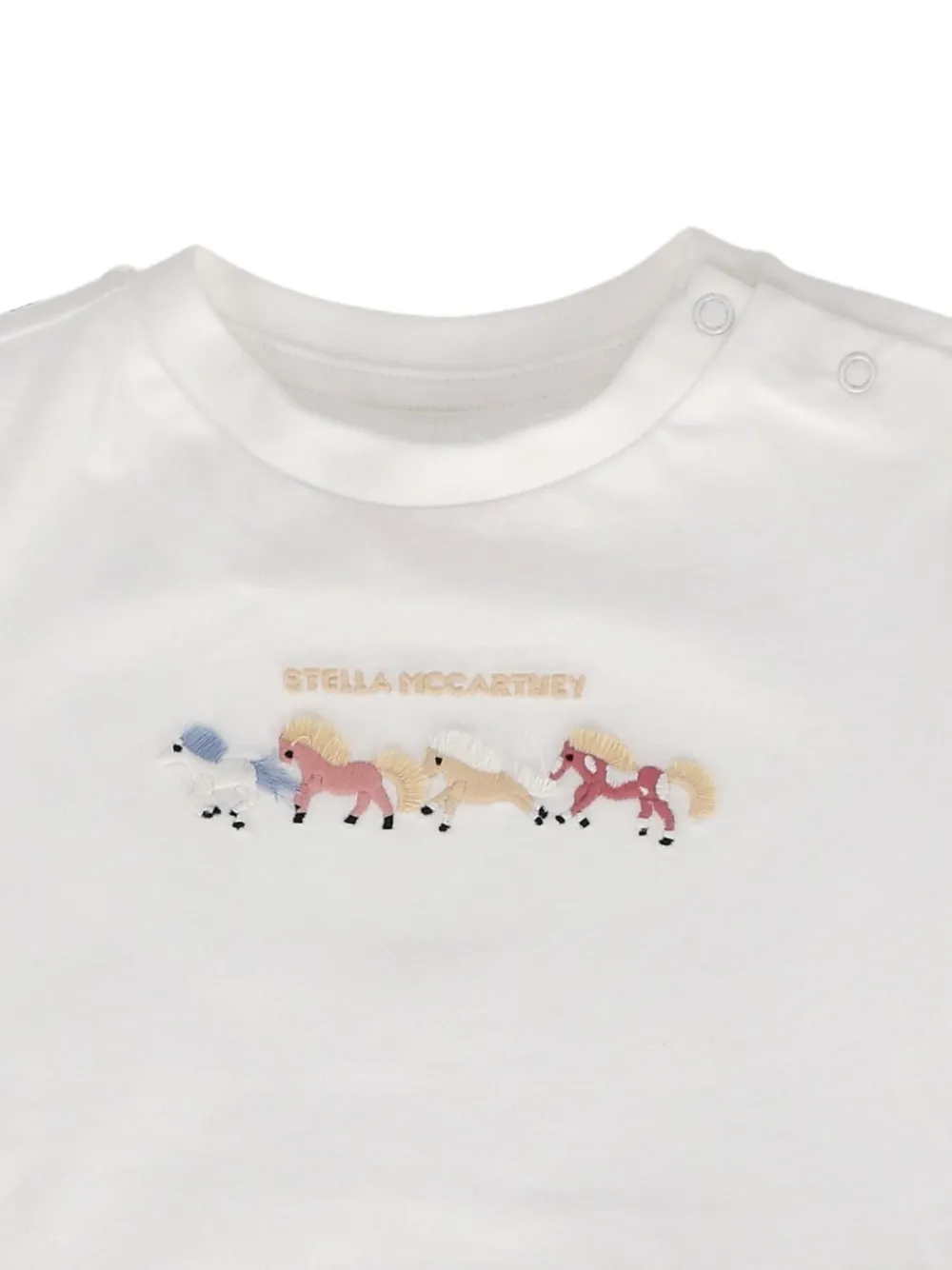 Stella McCartney Kids T-shirt met geborduurd paard Wit