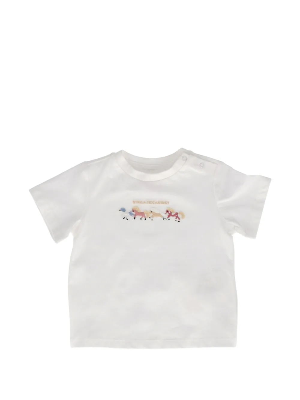 Stella McCartney Kids horse-embroidered T-shirt - Bianco