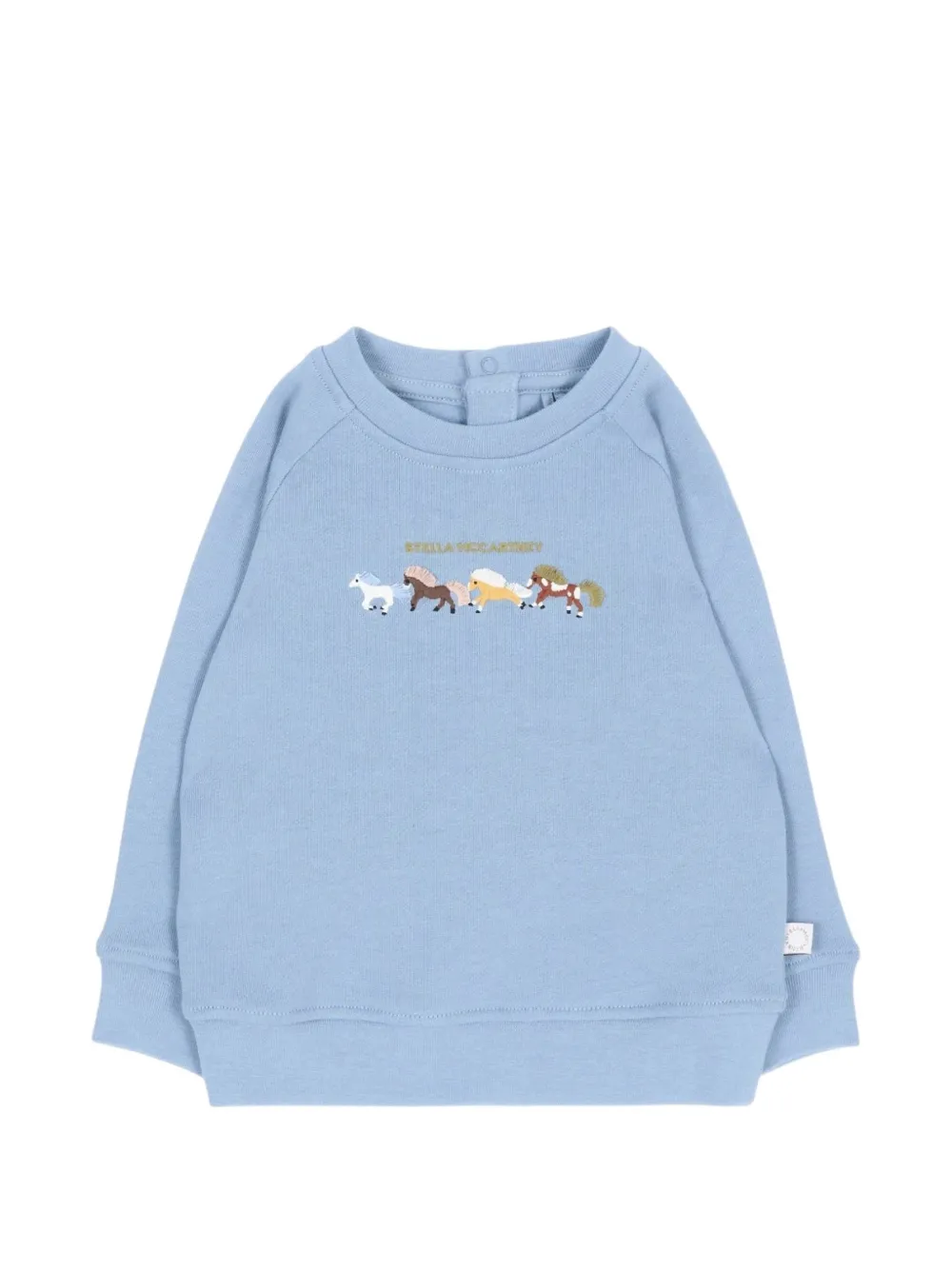 Stella McCartney Kids horse-print cotton sweatshirt - Blu