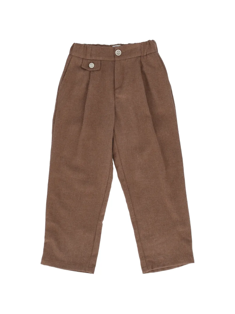 Eleventy Kids pleated flap-pocket trousers - Marrone