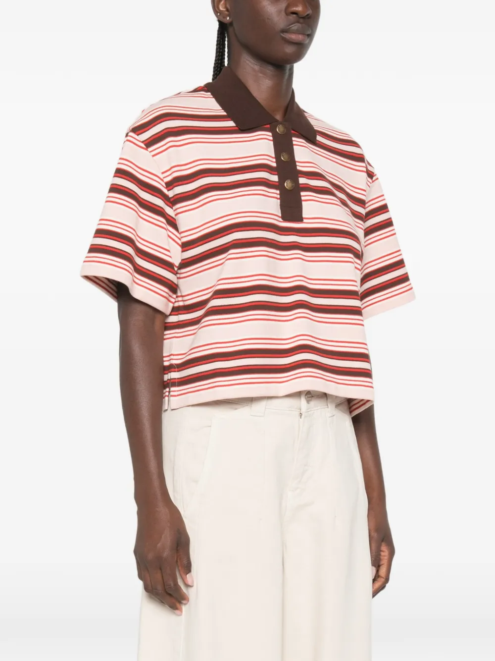 Moncler Gestreept poloshirt Roze