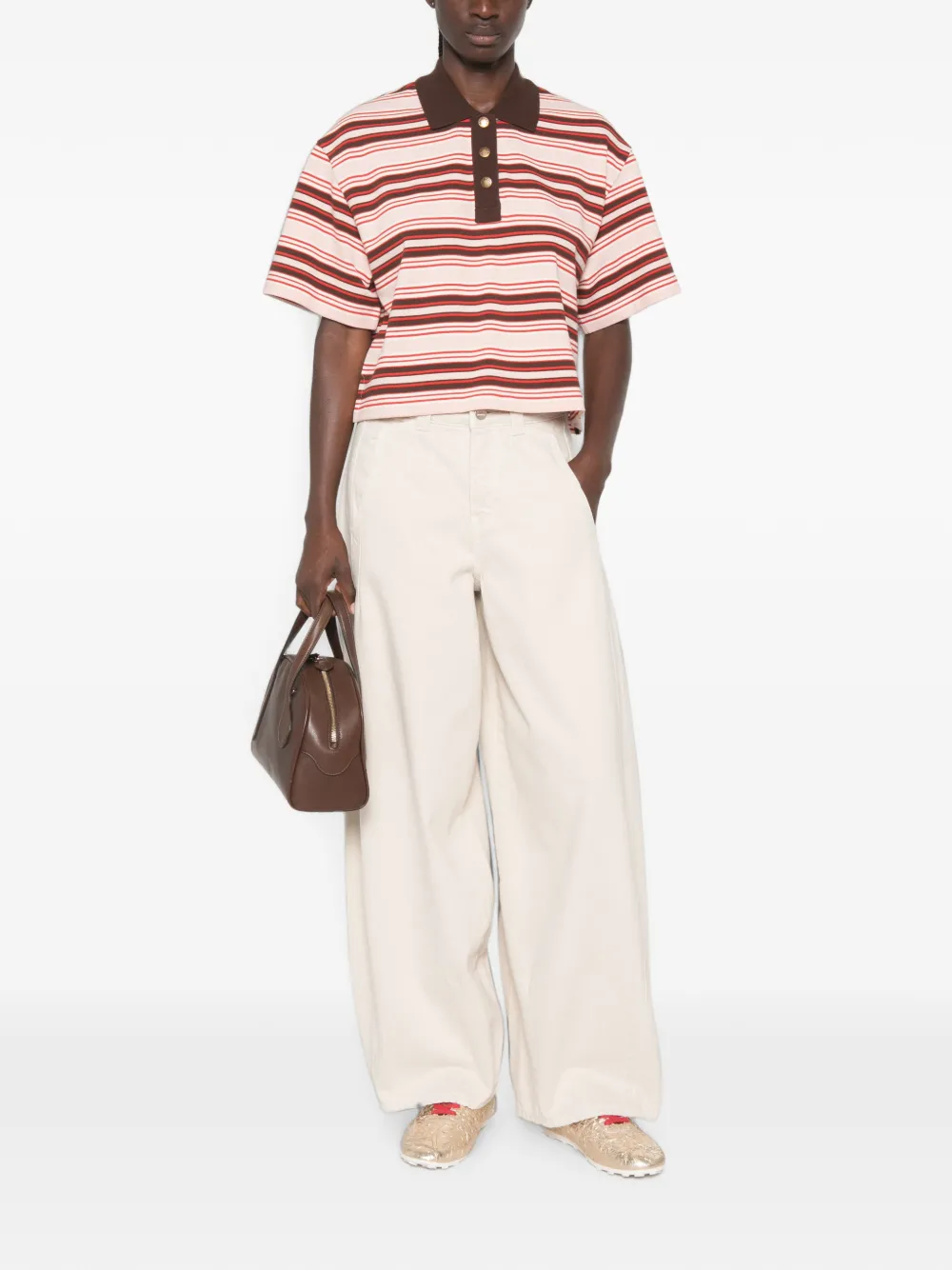 Moncler Gestreept poloshirt Roze