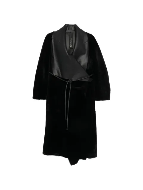 Blancha leather-panelled shearling coat