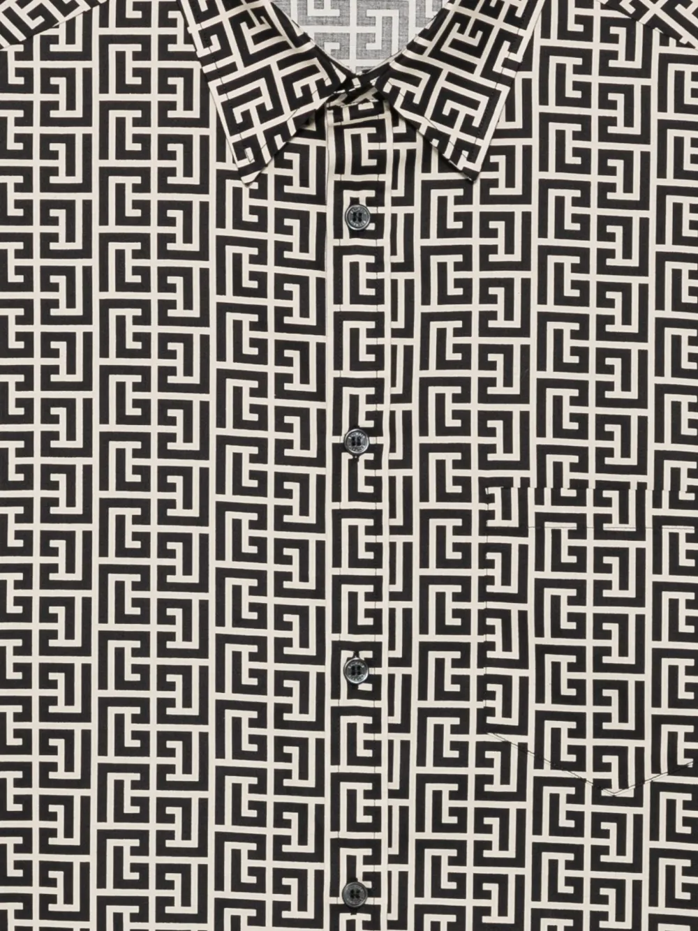 Balmain Overhemd met monogram-print Zwart