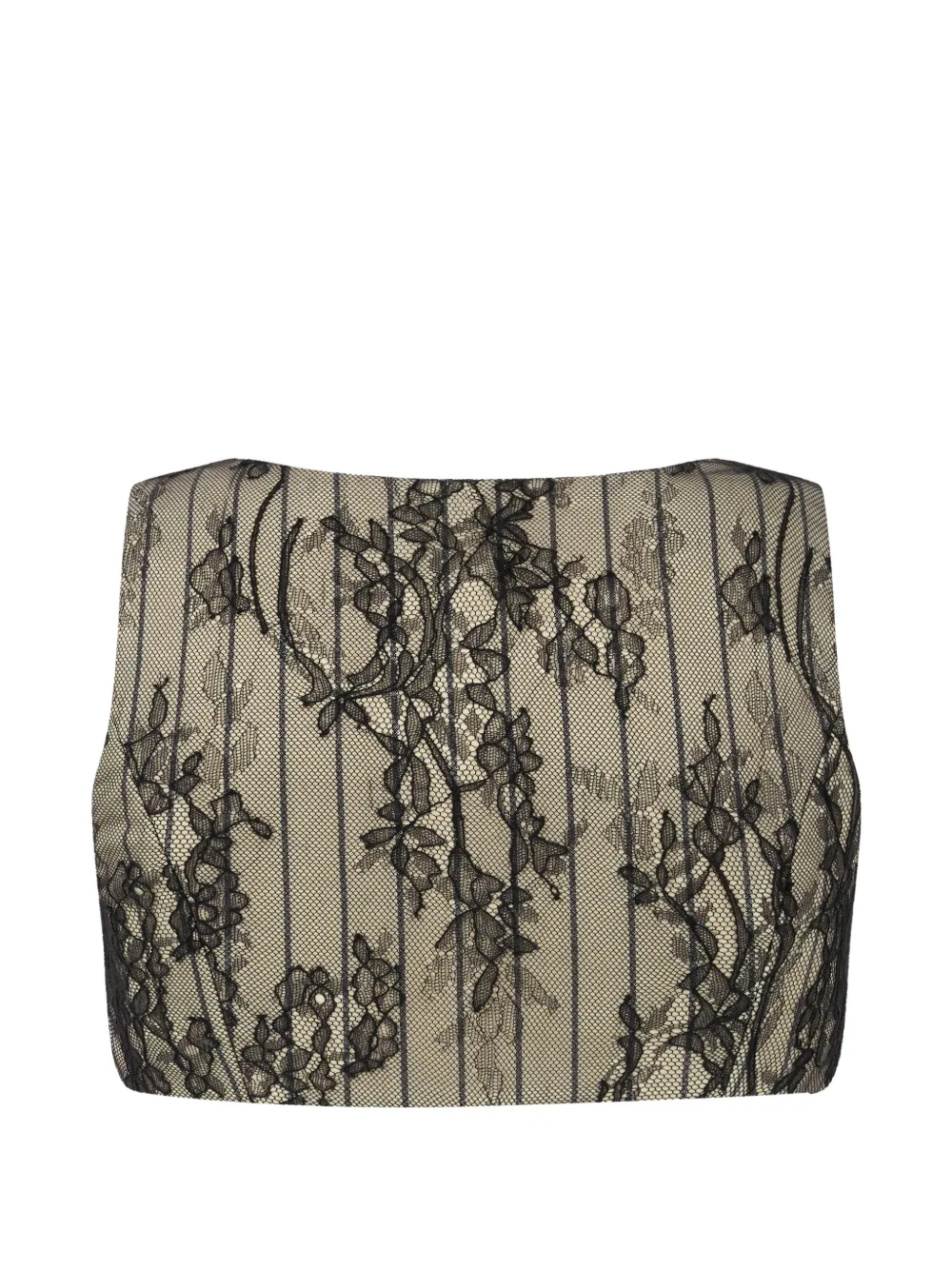 Moschino Cropped top met kanten laag Beige