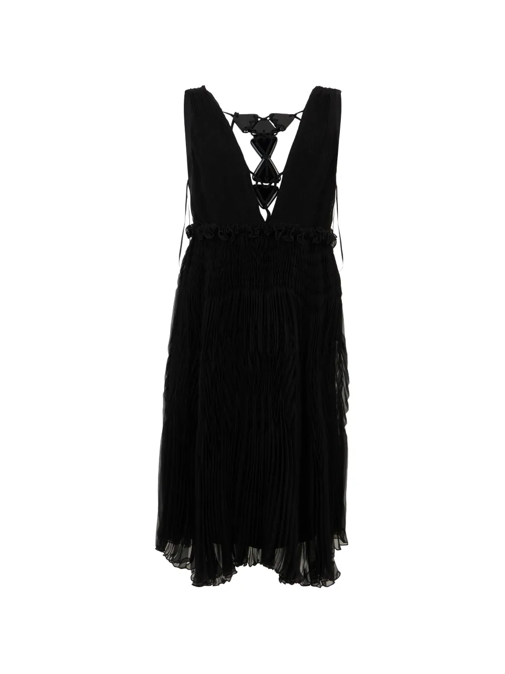 Alberta Ferretti pleated silk mini dress - Nero