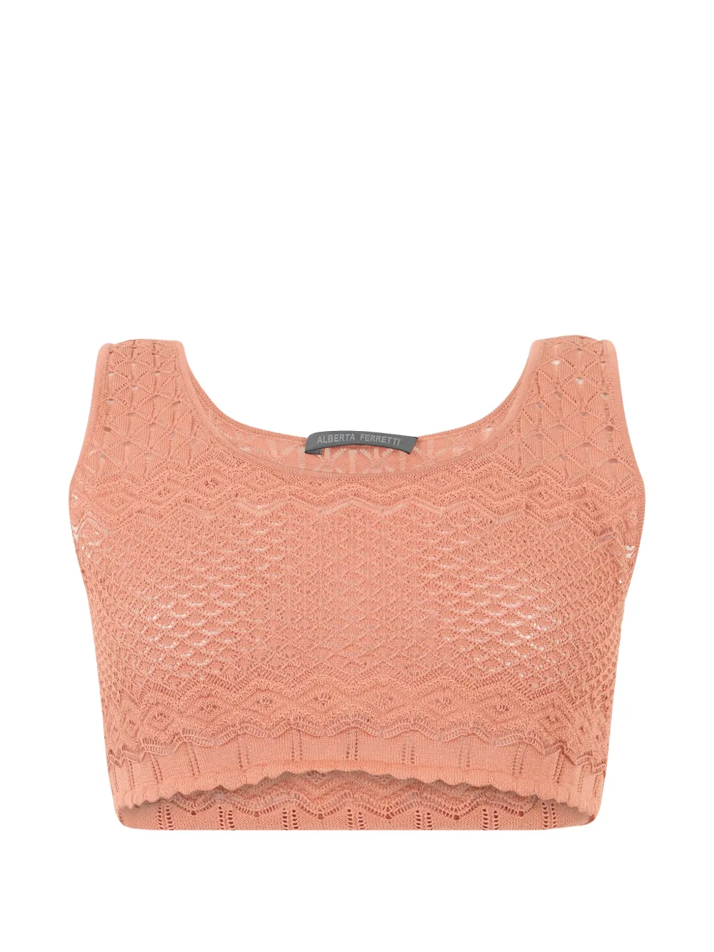 Alberta Ferretti crochet-knit crop top - Rosa
