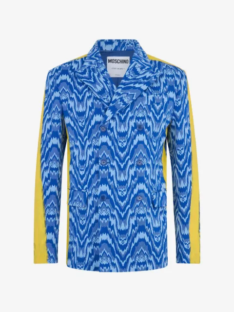 Moschino double-breasted chevron-print blazer
