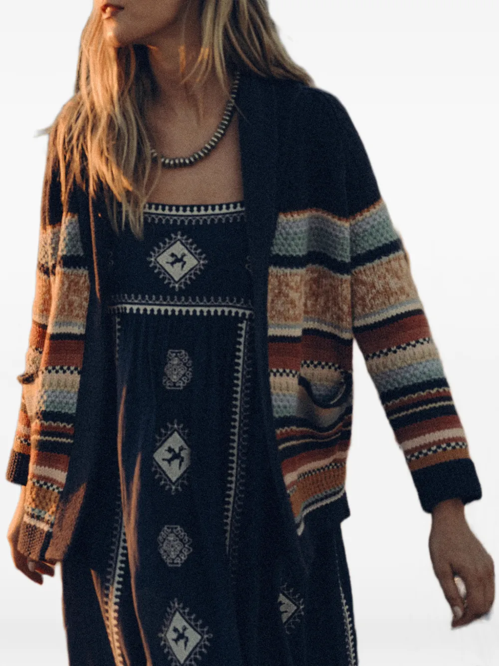 The Great. Mountain Lodge striped cardigan - Blu