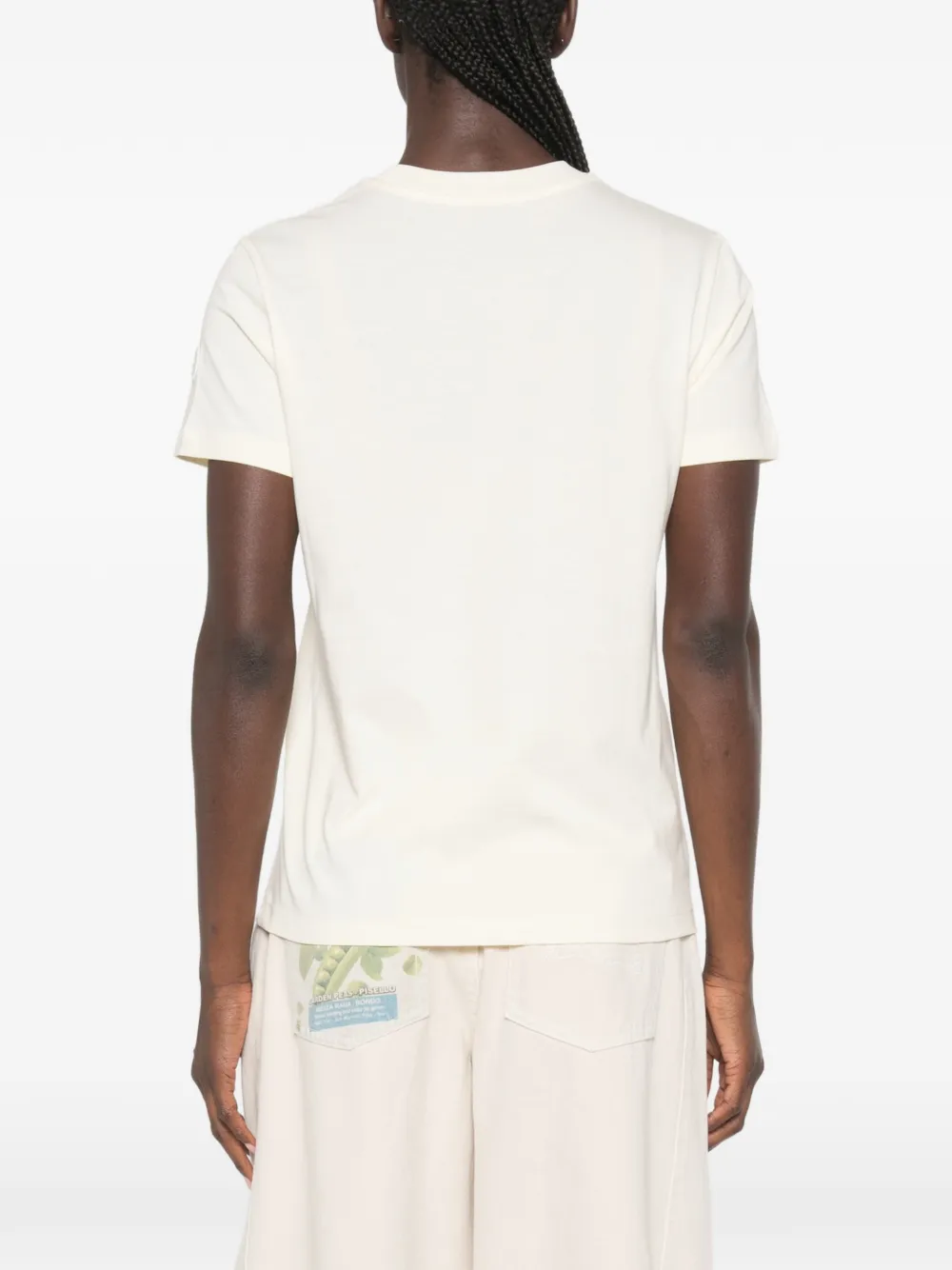 Moncler T-shirt met logopatch Beige