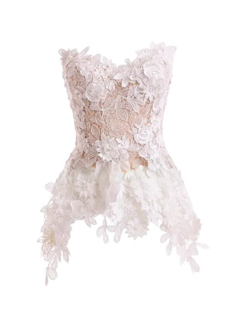Gemy Maalouf top con encaje floral