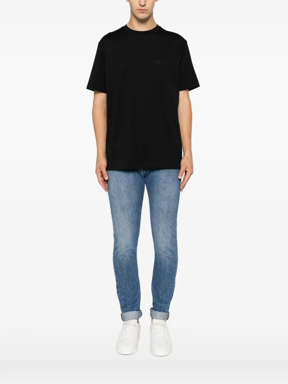 Emporio Armani T-shirt met geborduurd logo Zwart