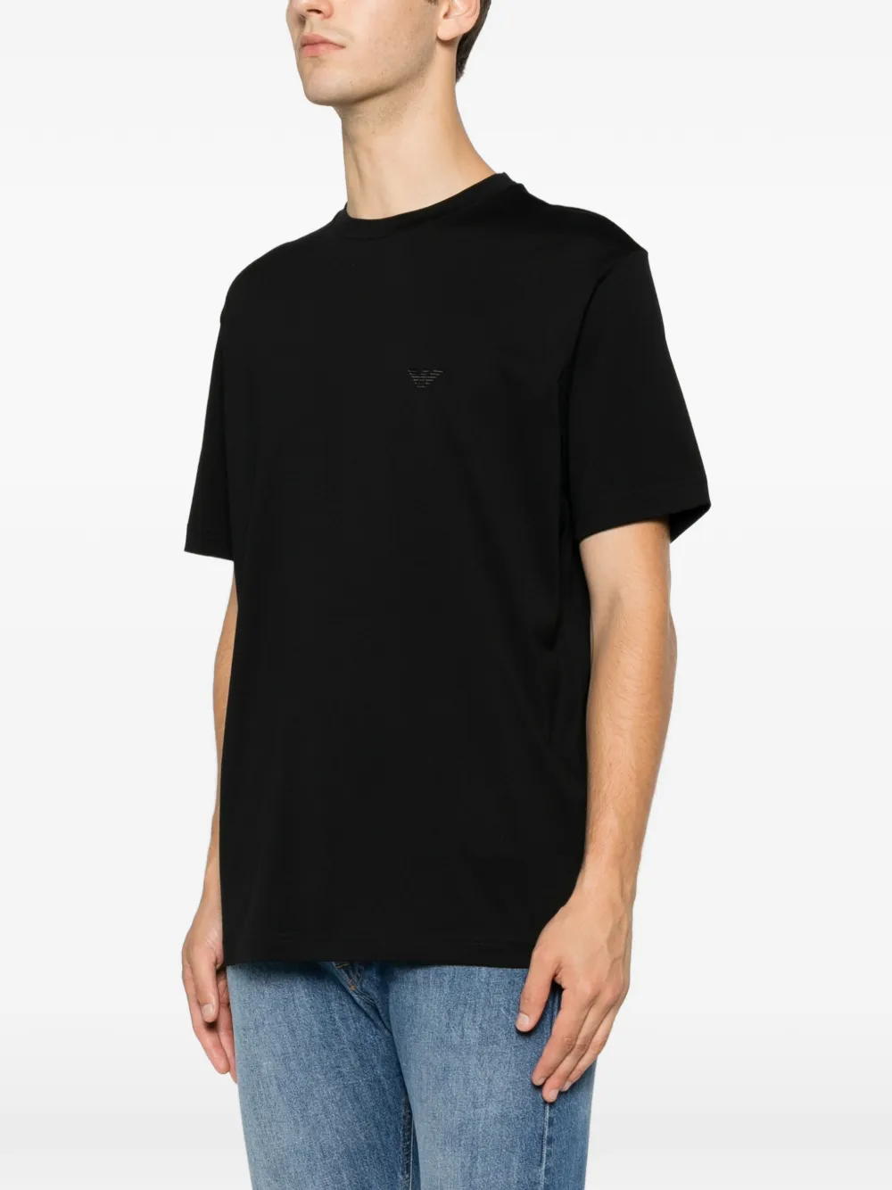 Emporio Armani T-shirt met geborduurd logo Zwart