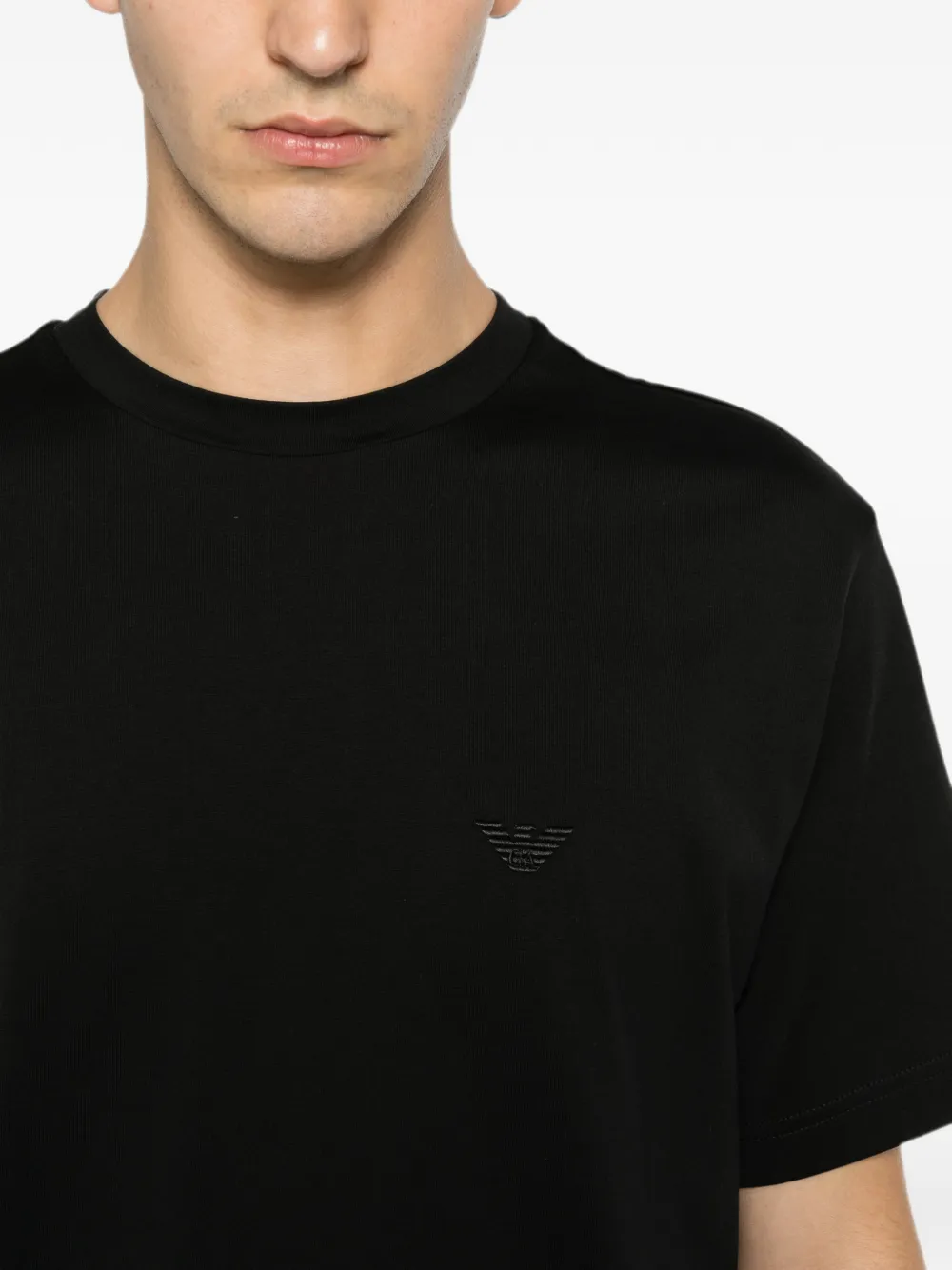 Emporio Armani T-shirt met geborduurd logo Zwart