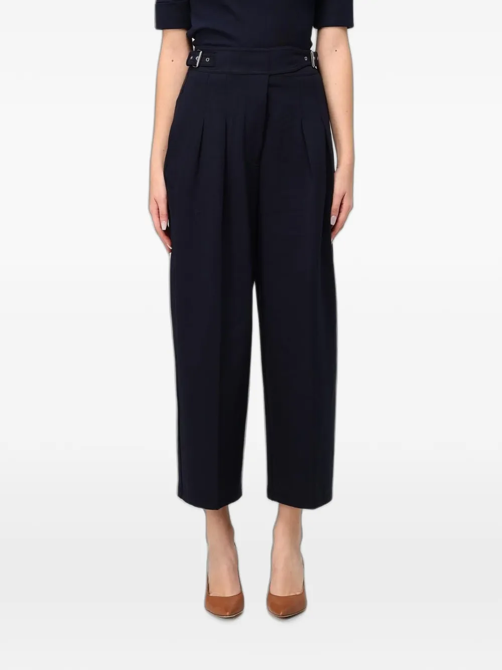 Lauren Ralph Lauren buckle-detail pleated trousers - Blu