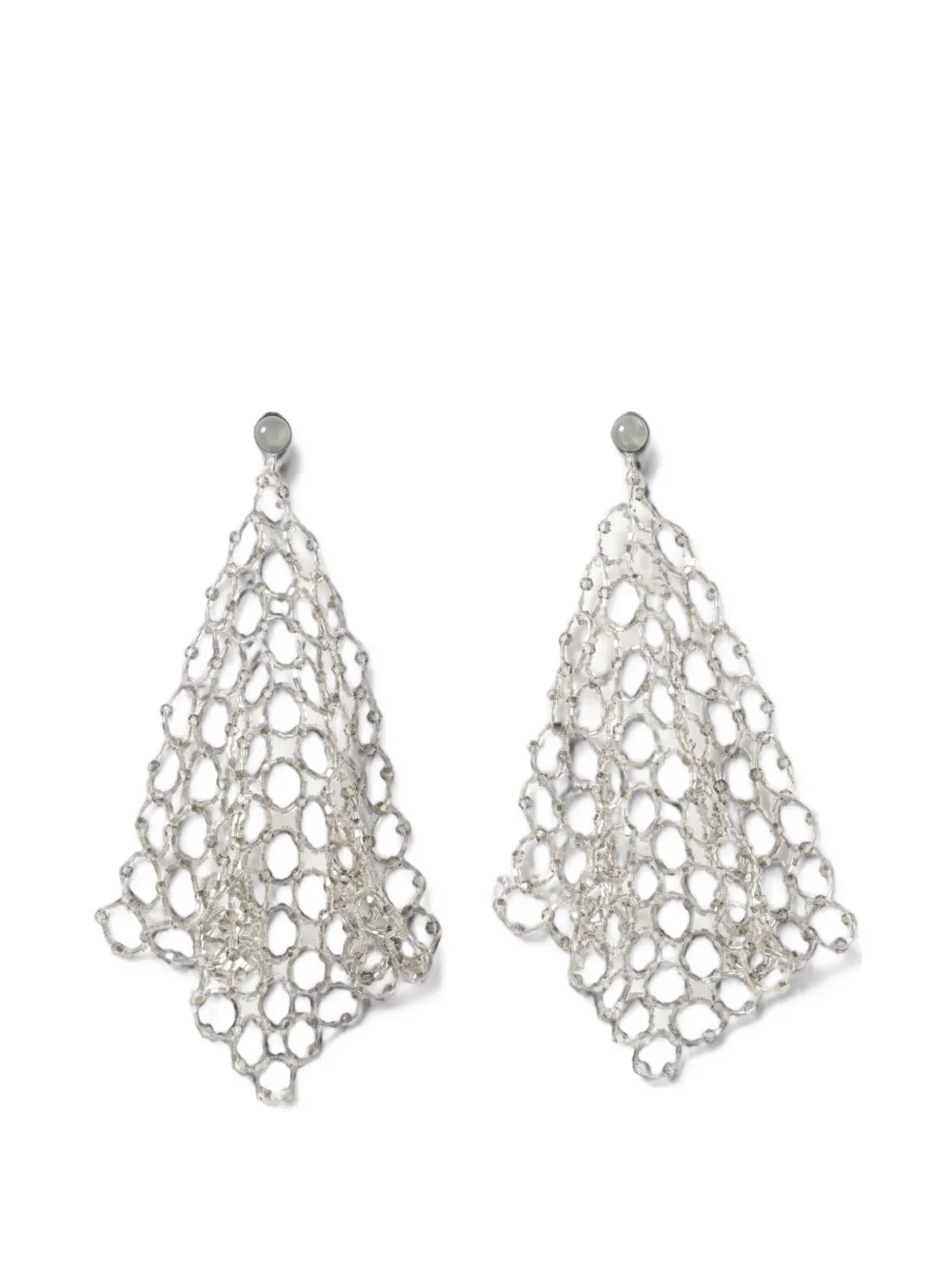 Emporio Armani beaded mesh earrings - Argento