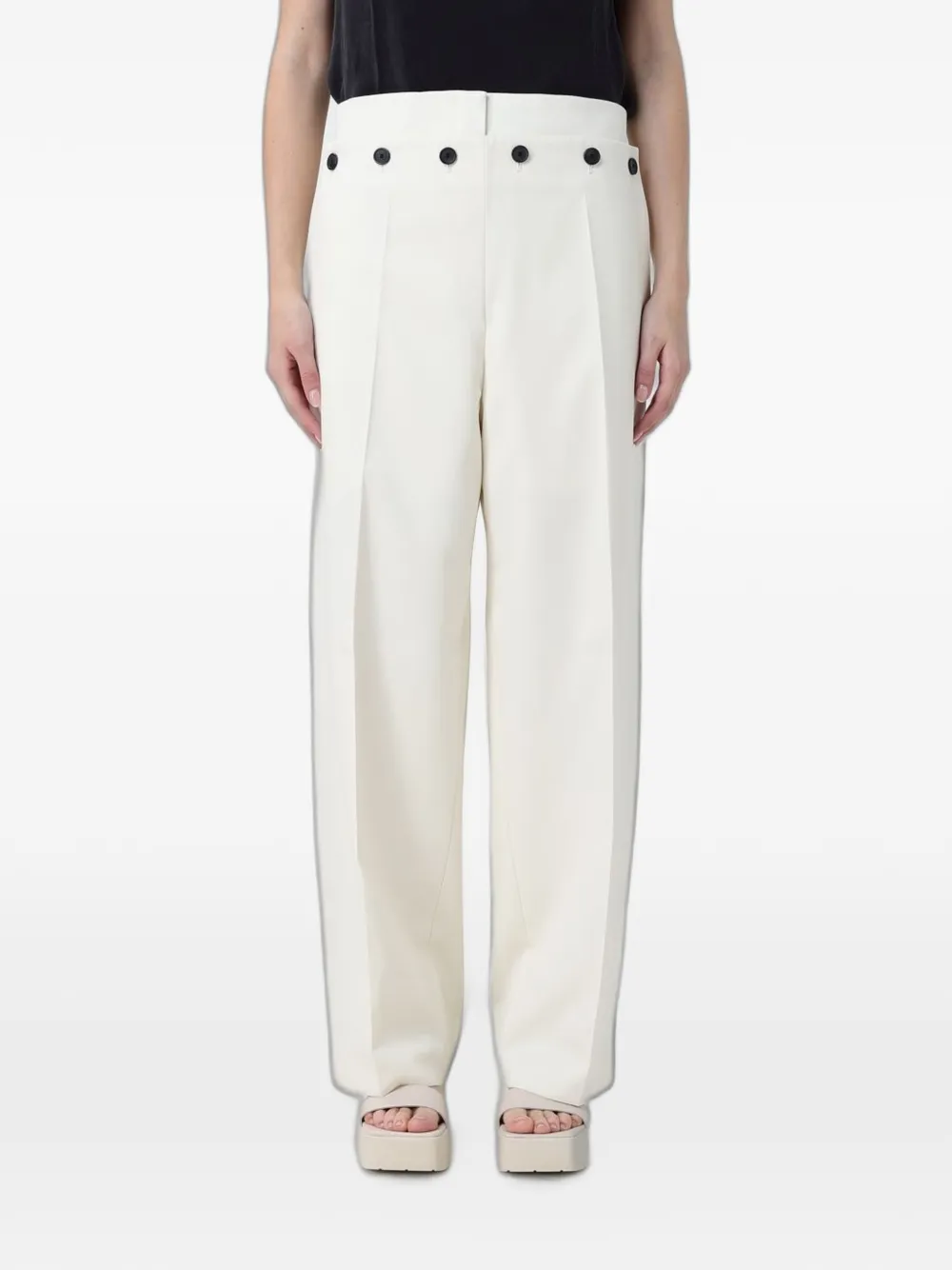 BOSS virgin wool palazzo pants - Bianco