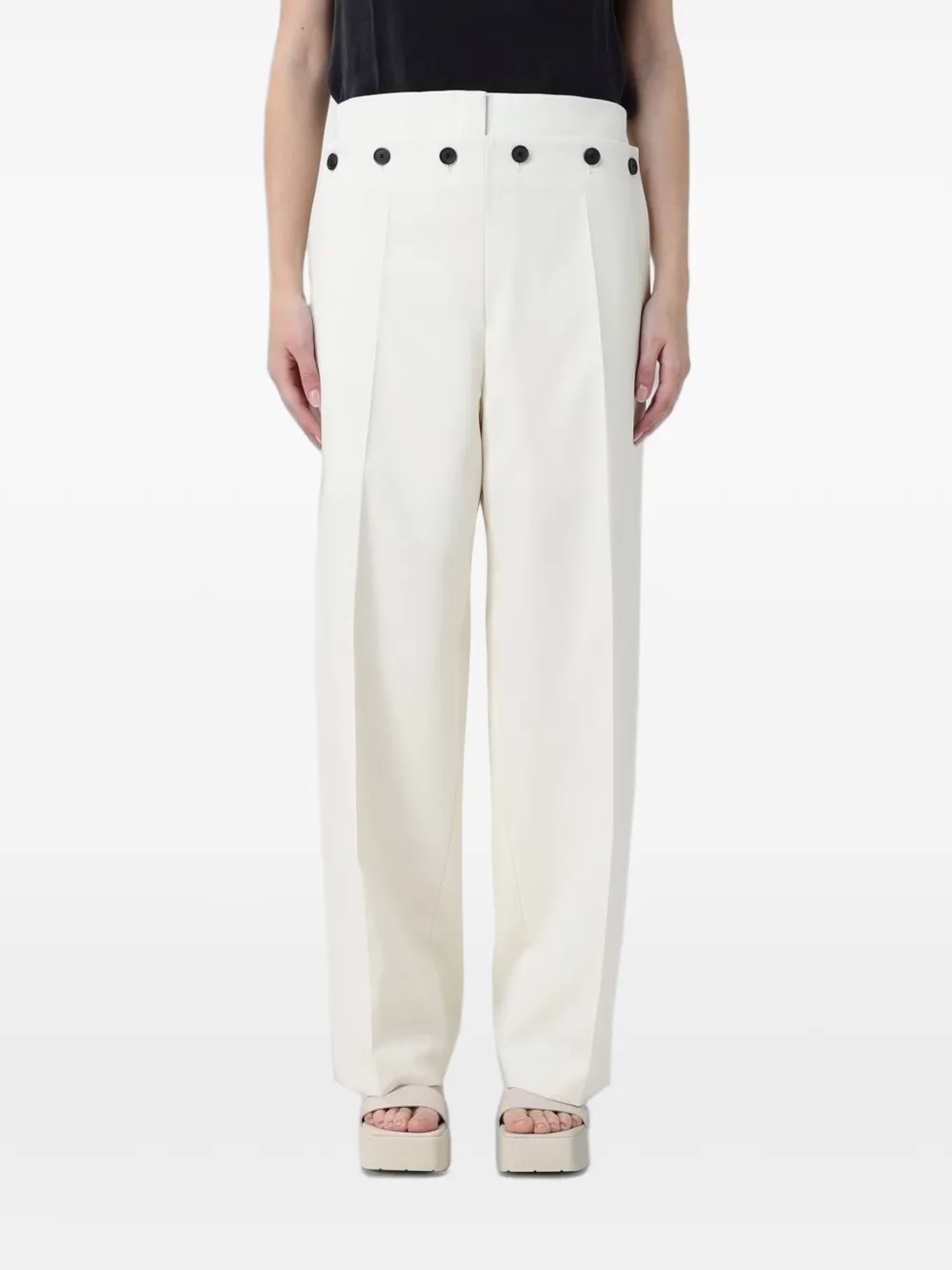 BOSS virgin wool palazzo pants - Bianco
