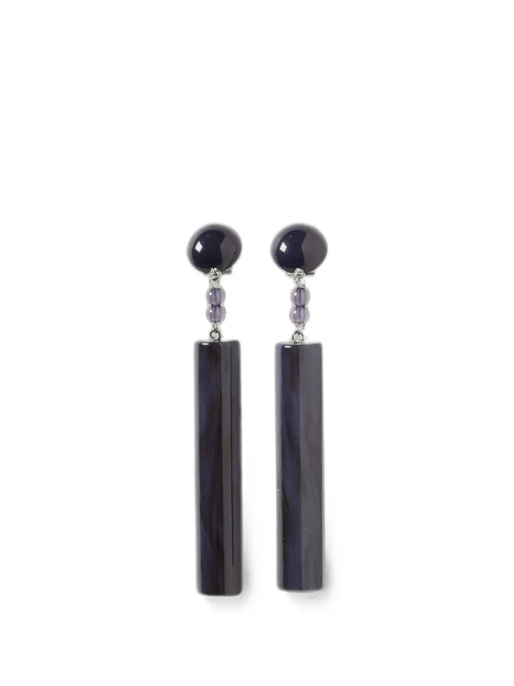 Emporio Armani marbled-effect logo-print earrings - Argento
